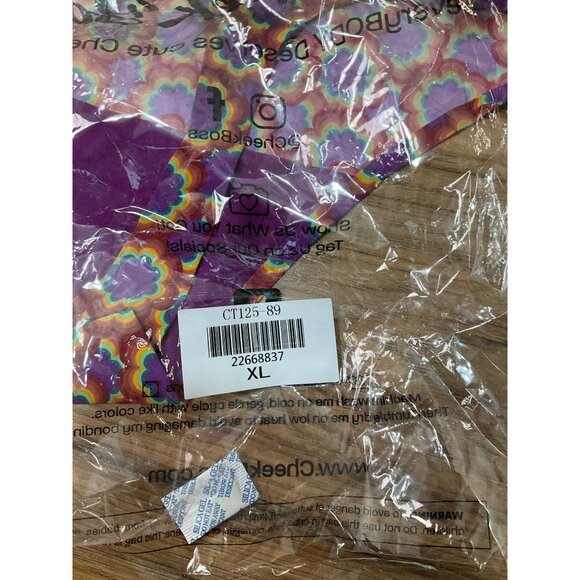NWT Cheek Boss Purple and Yellow Starburst Thong Size: X Large - Picture 3 of 5